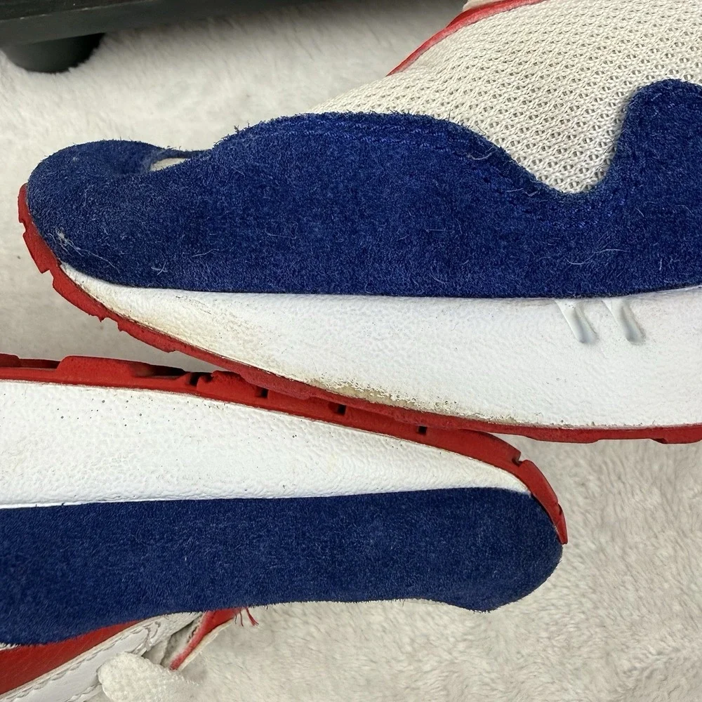 Nike Air Max 1 White Red Blue USA‎ (CJ9927-100) Men's 10.5 M Suede Mesh Leather